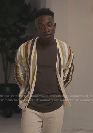 Carlton's striped cardigan on Bel-Air