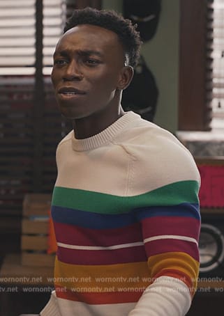 Carlton's white striped sweater on Bel-Air