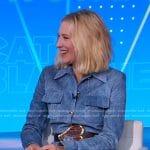 Cate Blanchett’s denim jacket and heart buckle belt on Good Morning America