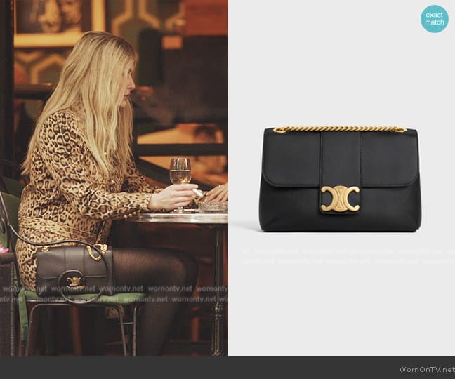 Celine Medium Victoire Bag in Supple Calfskin worn by Camille (Camille Razat) on Emily in Paris