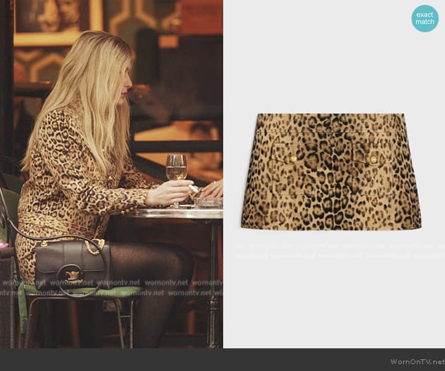 Celine Bandeau Mini Skirt in Double Wool worn by Camille (Camille Razat) on Emily in Paris