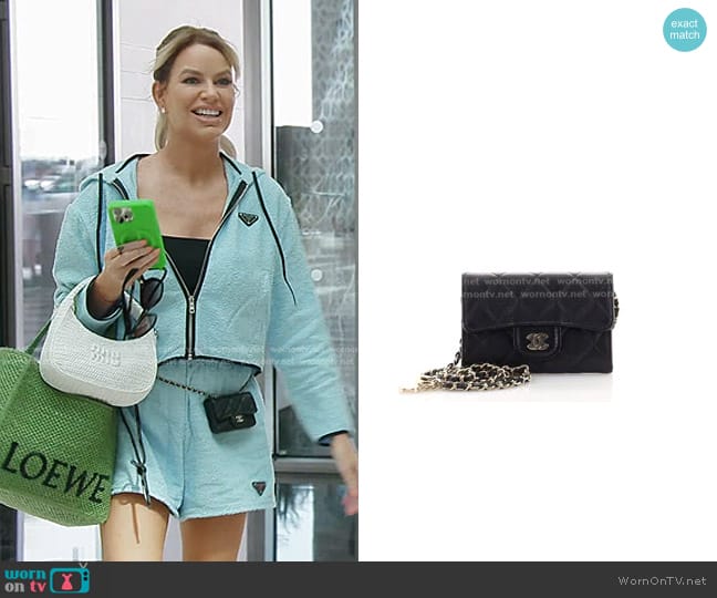 Chanel Classic Flap Card Holder on Chain Quilted Caviar Mini worn by Caroline Stanbury (Caroline Stanbury) on The Real Housewives of Dubai