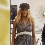 Chanel’s navy printed halter neck dress on The Real Housewives of Dubai