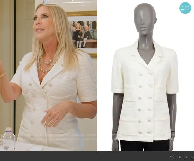 Chanel Short Sleeve Double Breasted Jacket worn by Vicki Gunvalson on The Real Housewives of Orange County