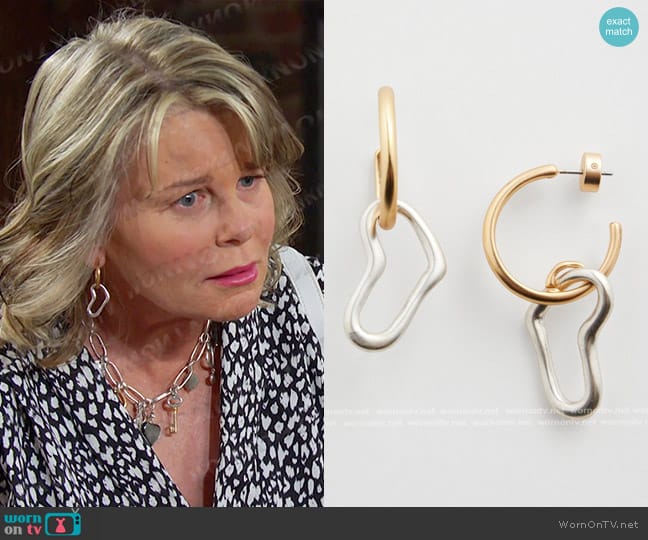 Chico's Valentine's Day Heart Drop Earrings worn by Bonnie Lockhart (Judi Evans) on Days of our Lives