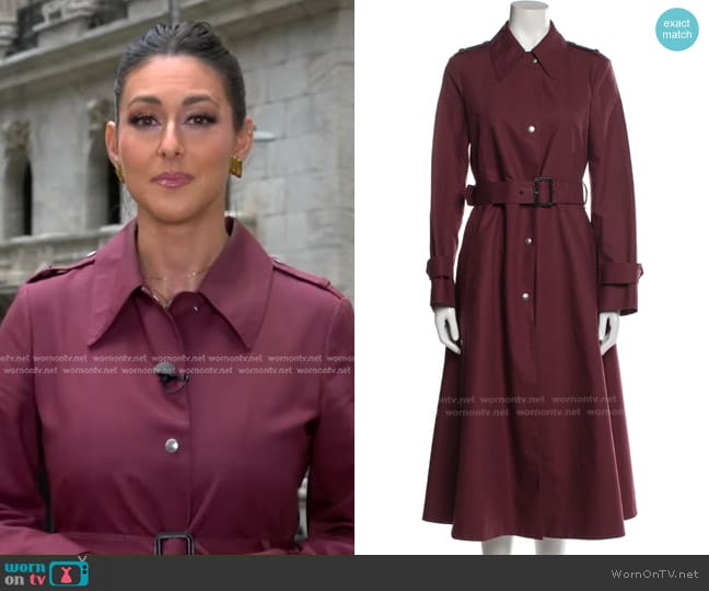 Christian Dior Oblique Lined Trench Coat worn by Erielle Reshef on Good Morning America