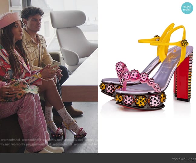 Christian Louboutin Atmospherica Strass Aftersun worn by Mindy Chen (Ashley Park) on Emily in Paris