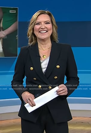 Christine Romans’ black blazer with gold buttons on Today