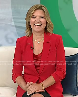 Christine Romans' red cami and blazer on Today