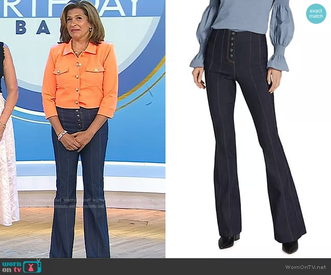 Cinq a Sept Carolina Seamed Flared Jeans worn by Hoda Kotb on Today