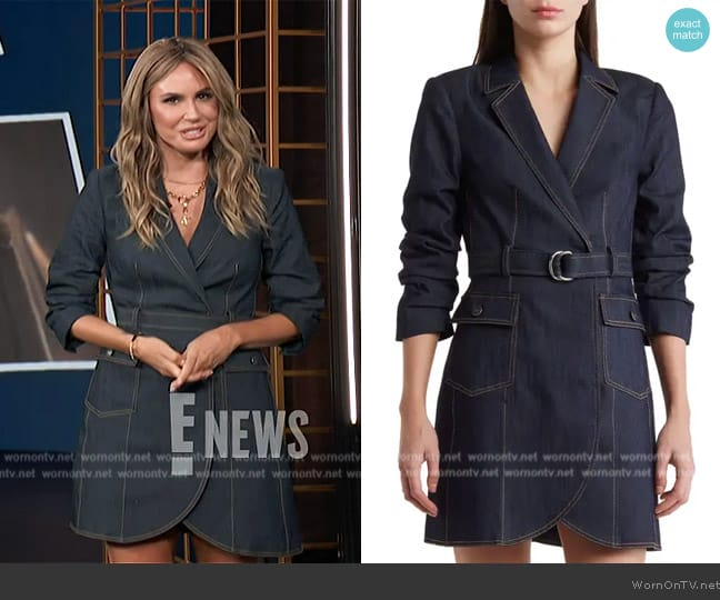 Cinq a Sept Jenessa Denim Blazer Minidress worn by Keltie Knight on E! News