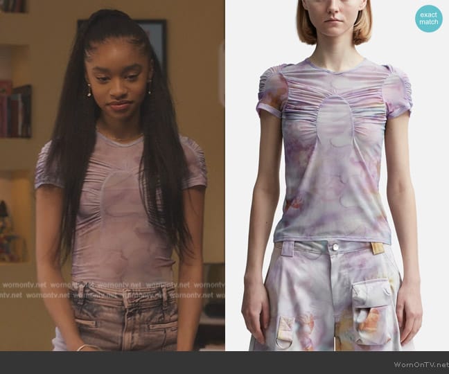 Collina Strada Arc Short Sleeve Top worn by Ashley Banks (Akira Akbar) on Bel-Air