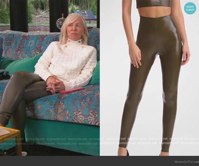 Margaret’s khaki leather leggings on RHONJ