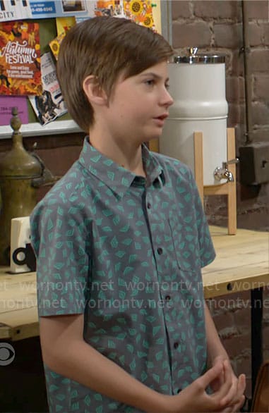 Connor's printed button down shirt on The Young and the Restless