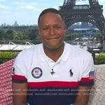 Craig Melvin’s white colorblock polo shirt on Today