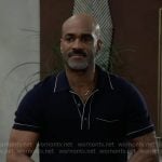 Curtis’s navy polo shirt on General Hospital