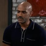 Curtis’s navy polo shirt on General Hospital