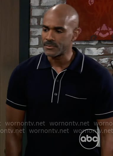 Curtis's navy polo shirt on General Hospital