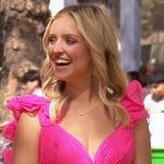 Daisy Kent’s pink ruffle cutout dress on The Bachelorette