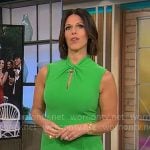 Dana Jacobson’s green twist neck dress on CBS Mornings