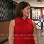 Dana Jacobson’s red crossed neck top on CBS Mornings