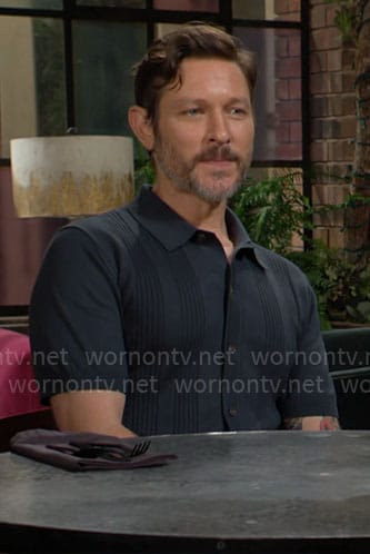 Daniel’s rib knit shirt on The Young and the Restless