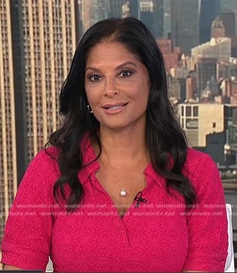 Darlene's pink textured collared dress on Today