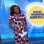 Deborah’s pink and purple printed dress on Good Morning America