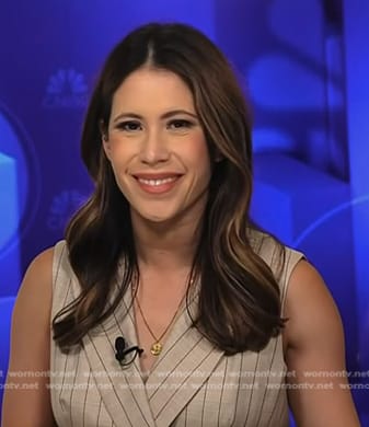 Deirdre's beige striped vest on NBC News Daily