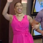 Deja Vu’s pink wrap dress on Live with Kelly and Mark