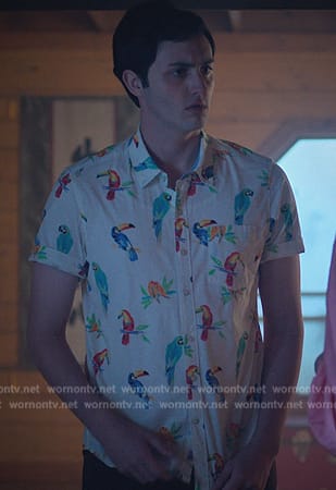 Demitri’s bird print shirt on Cobra Kai