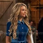 Destiny’s blue colorblock jumpsuit on Bunkd