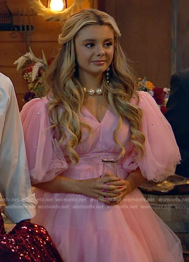 Destiny's pink tulle mini dress on Bunkd