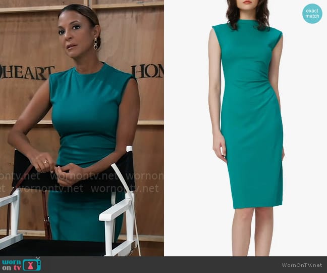 Diane von Furstenberg Darrius Dress in Emerald worn by Natalia (Eva LaRue) on General Hospital