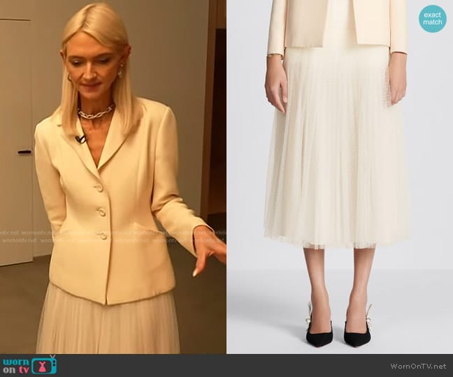 Dior Pleated Mid-Length Skirt in Ecru worn by Zanna Roberts Rassi on Today