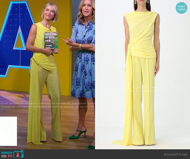 Del Core Draped Satin Top and Bootcut Trousers worn by Julianne Hough on Good Morning America