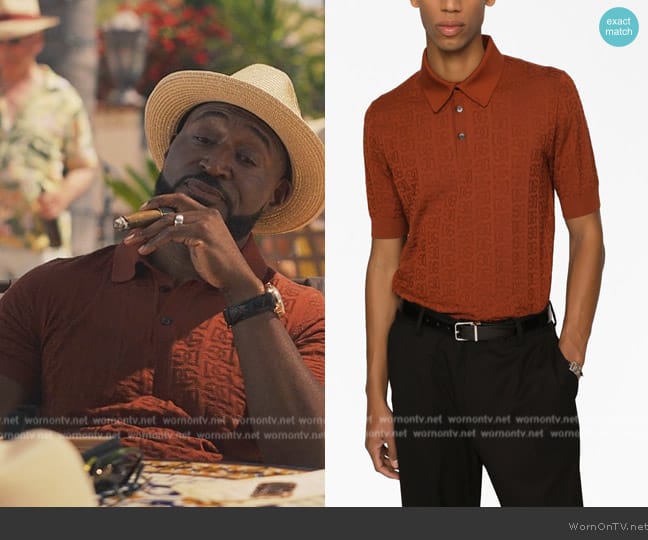 Dolce & Gabbana Jacquard-logo polo shirt worn by Philip Banks (Adrian Holmes) on Bel-Air