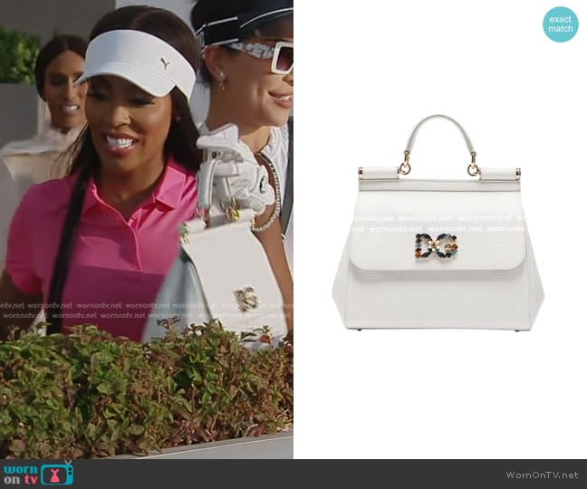 Dolce & Gabbana Small Sicily Top-Handle Bag worn by Caroline Brooks (Caroline Brooks) on The Real Housewives of Dubai