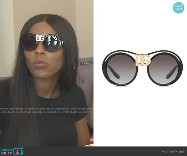 Dolce & Gabbana 90s Round Sunglasses worn by Caroline Brooks (Caroline Brooks) on The Real Housewives of Dubai