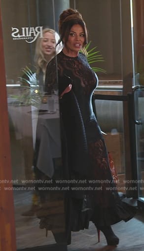 Dolores's black lace dress on The Real Housewives of New Jersey