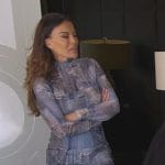 Dolores’s mesh denim look patchwork dress on The Real Housewives of New Jersey