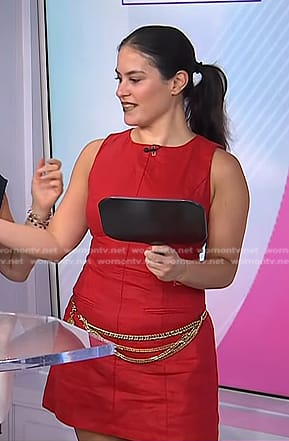 Donna’s red sleeveless mini dress on Today