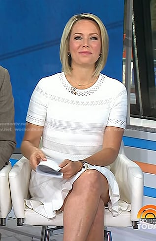 Dylan's white pointelle knit dress on Today