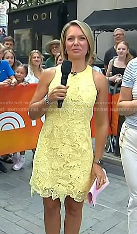 Dylan’s yellow sleeveless lace dress on Today