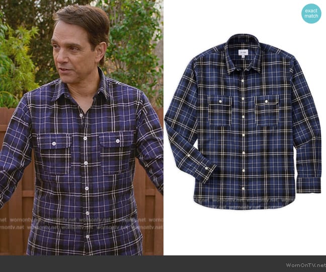 Elk Head Brush Cotton Linen Plaid Flannel worn by Daniel Larusso (Ralph Macchio) on Cobra Kai