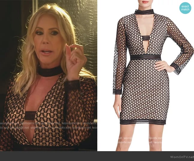 Elliatt Revelation Lace Dress worn by Vicki Gunvalson on The Real Housewives of Orange County