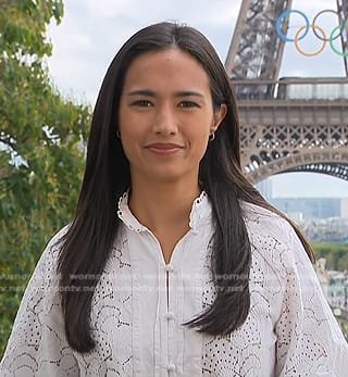 Emilie's white eyelet blouse on Today