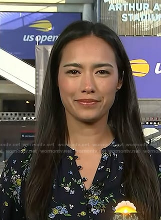 Emilie's navy floral blouse on Today