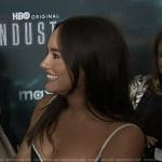 Emily Curl’s black contrast cami on E! News