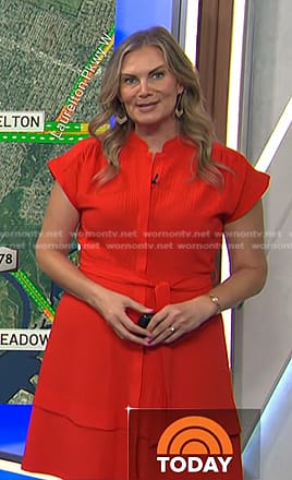 Emily's red tie waist dress on Today